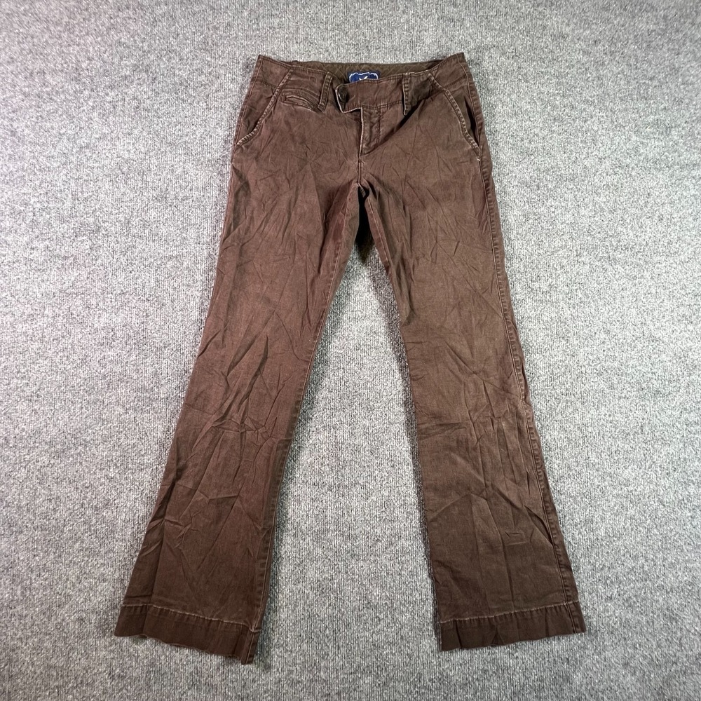 American Eagle Outfitters Chino Pant Womens 6 Brown Cotton Flared Preppy Stretch